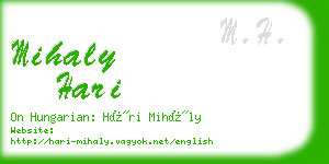 mihaly hari business card